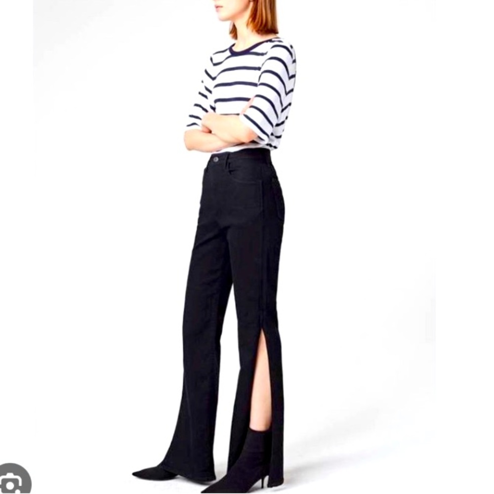 NEW 3X1 NYC Slit Flare Hight Rise Flare Leg Black Full Length Jean Size …